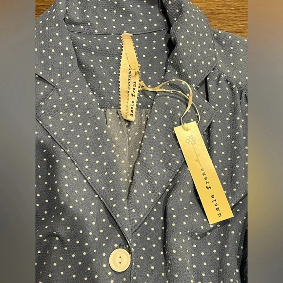 Anthropologie‎ Uncle Frank Baby Blue Dots Dress Sz Small - Picture 4 of 5